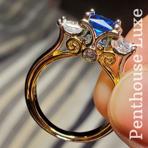 ALMOST GONE! 🔥 CLEARANCE 14k Gold & Sterling Silver Plated Princess Ring - Picture 3 of 7